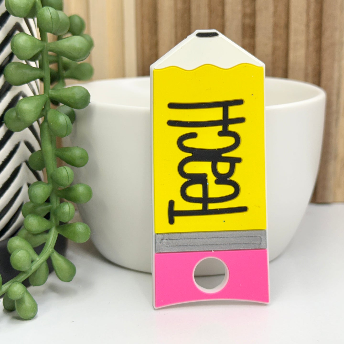 TEACH Pencil Silicone Tumbler Tag